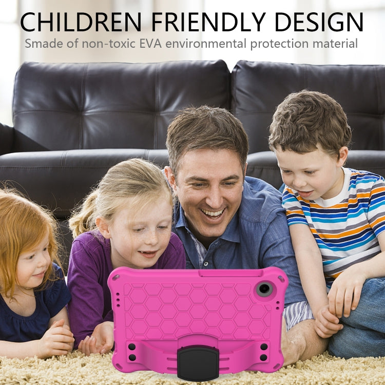 For Samsung Galaxy Tab A11 / A9 Honeycomb EVA Hybrid PC Tablet Case with Strap(Rose Red+Black) by bashfashion