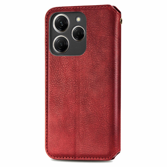 ForTecno Spark 20 Pro Cubic Grid Pressed Magnetic Leather Phone Case(Red) by bashfashion