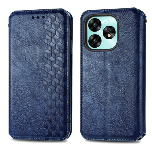 For Umidige A15 Cubic Grid Pressed Magnetic Leather Phone Case(Blue) by bashfashion