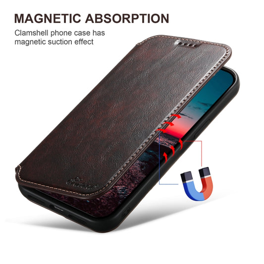 For iPhone 16 Pro Suteni J05 Leather Magnetic MagSafe Phone Case(Brown) by Suteni