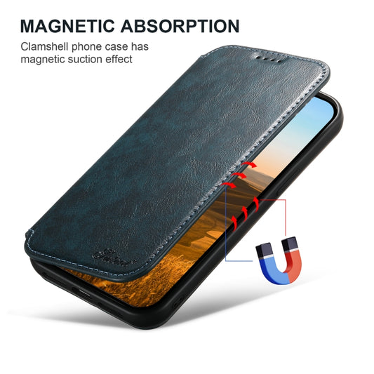 For iPhone 16 Plus Suteni J05 Leather Magnetic MagSafe Phone Case(Blue) by Suteni
