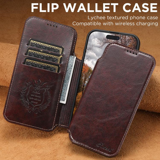 For iPhone 17 Pro Suteni J05 Leather Magnetic MagSafe Phone Case(Brown) by Suteni