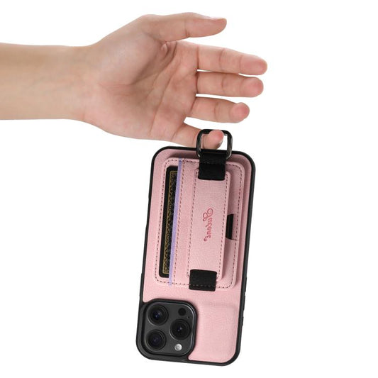 For iPhone 16e Suteni H13 Litchi Leather Wrist Strap Wallet Back Phone Case(Pink) by Suteni