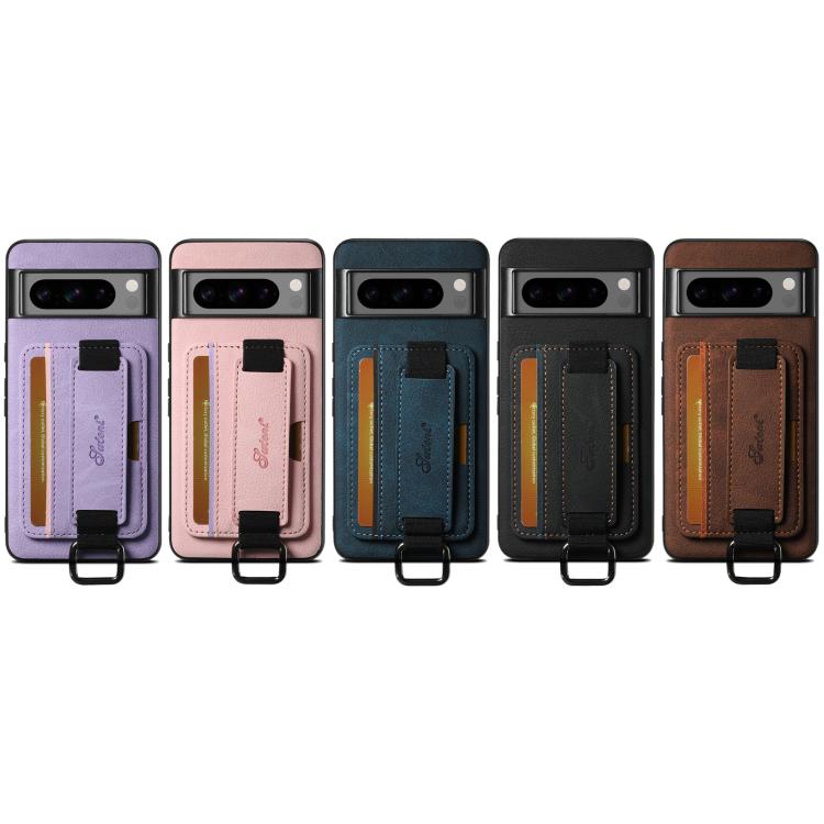 For Google Pixel 10 Suteni H13 Litchi Leather Wrist Strap Wallet Back Phone Case(Purple) by Suteni