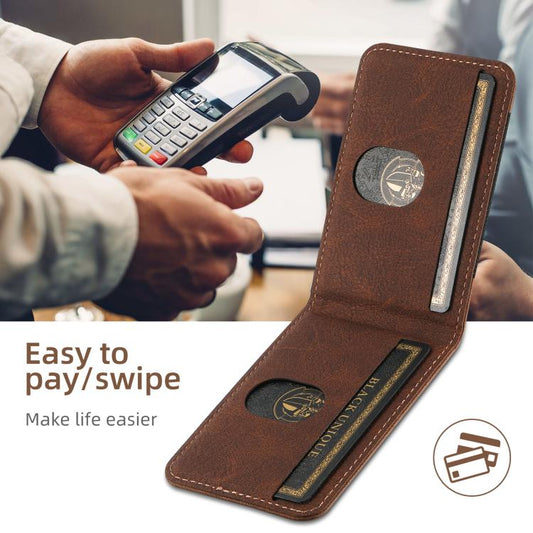 For iPhone 16e Suteni H17 Litchi Texture Leather MagSafe Detachable Wallet Phone Case(Brown) by Suteni