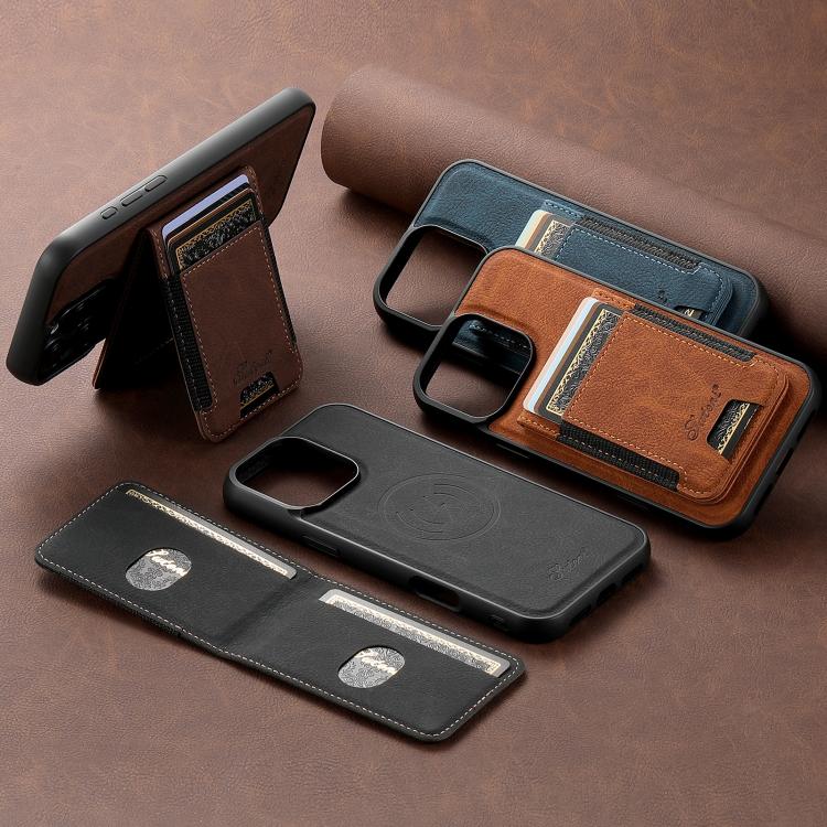 For iPhone Air Suteni H17 Litchi Texture Leather MagSafe Detachable Wallet Phone Case(Brown) by Suteni