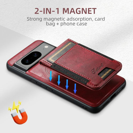 For Google Pixel 10 Pro Suteni H17 Oil Eax Leather Detachable Wallet Phone Case(Red) by Suteni