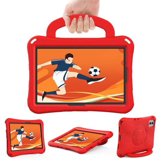 For Samsung Galaxy Tab S9 FE 11 X510 2023 Handle Football Shaped EVA Shockproof Tablet Case(Red) by bashfashion