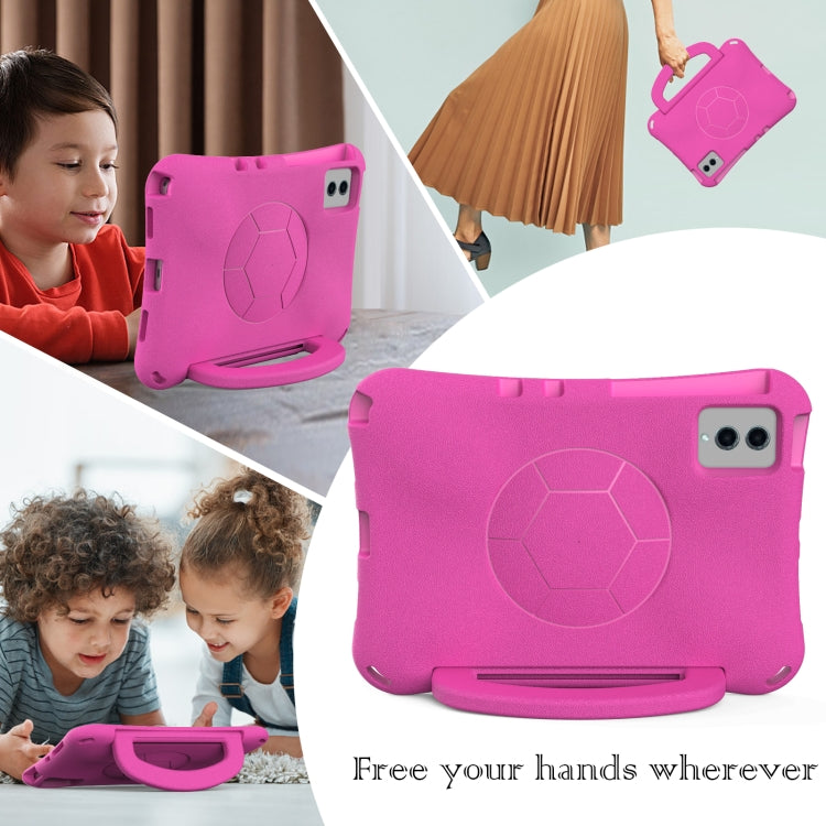 For Samsung Galaxy Tab S9 FE 11 X510 2023 Handle Football Shaped EVA Shockproof Tablet Case(Rose Red) by bashfashion