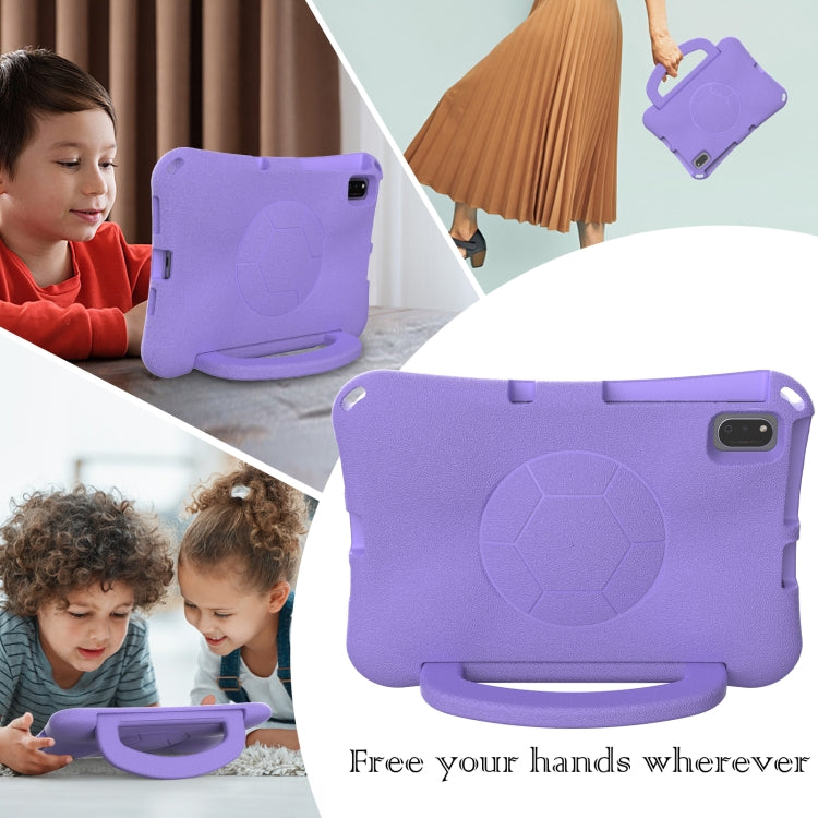 For Samsung Galaxy Tab S6 Lite 10.4 2020 Handle Football Shaped EVA Shockproof Tablet Case(Light Purple) by bashfashion