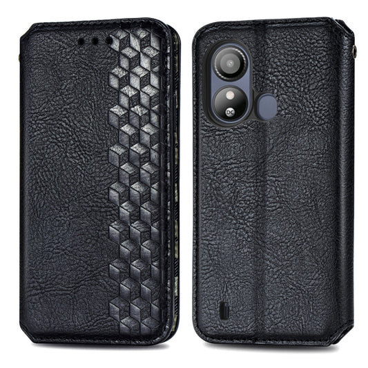 For ZTE Blade L220 Cubic Grid Pressed Magnetic Leather Phone Case(Black) by bashfashion