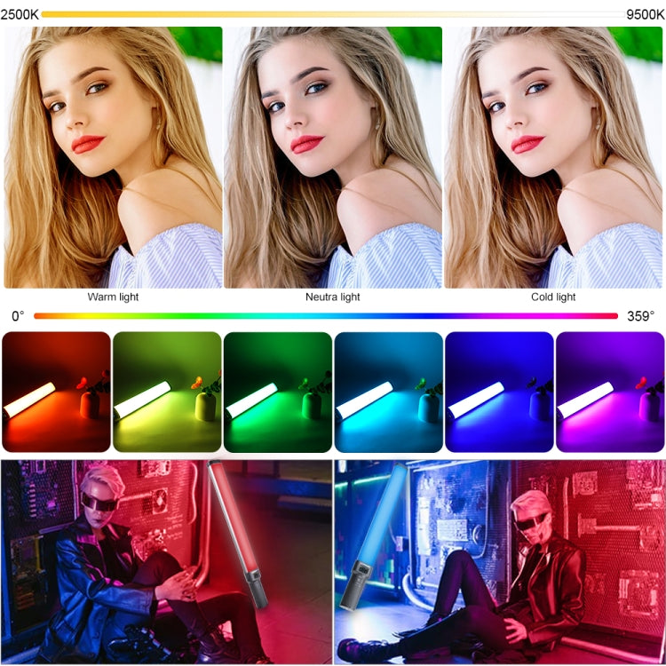 VLOGLITE W270RGB Live Streaming E-Sports Handheld Fill Light LED Studio Light(US Plug) by VLOGLITE
