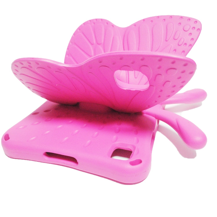For Honor Pad X8 / X6 /7 Butterfly Bracket Kids EVA Shockproof Tablet Case(RoseRed) by bashfashion
