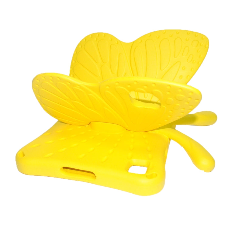 For Honor Pad X8 / X6 /7 Butterfly Bracket Kids EVA Shockproof Tablet Case(Yellow) by bashfashion