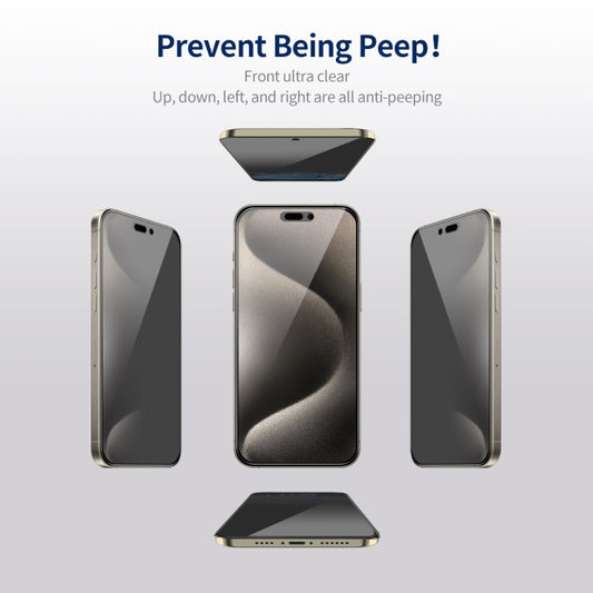 For iPhone 15 Pro ENKAY Hat-Prince 360 Degree Anti-peeping Privacy Full Screen Tempered Glass Film by ENKAY