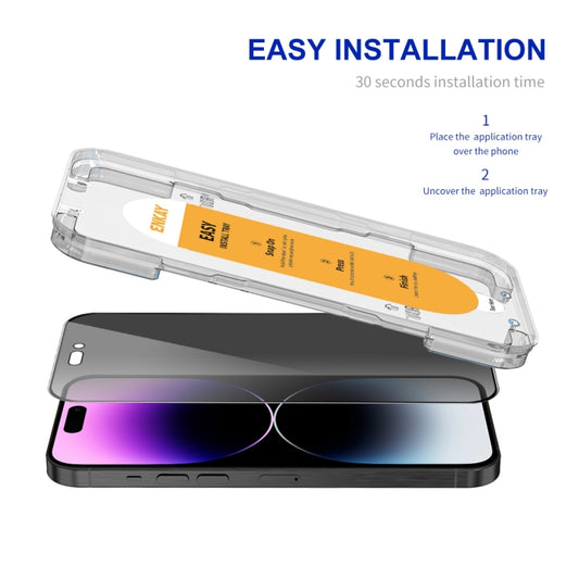 For iPhone 14 Pro ENKAY Easy Install Anti-peeping Privacy Full Screen Tempered Glass Film by ENKAY