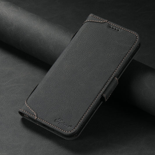 For iPhone 13 Pro SUTENI J07 Multifunctional Horizontal Flip Magsafe Leather Phone Case(Black) by Suteni