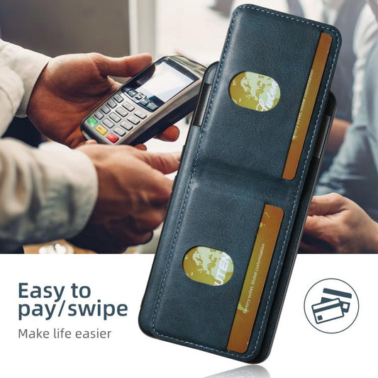 For Google Pixel 9 Pro Suteni H03 Oil Wax Leather Wallet Stand Back Phone Case(Blue) by Suteni