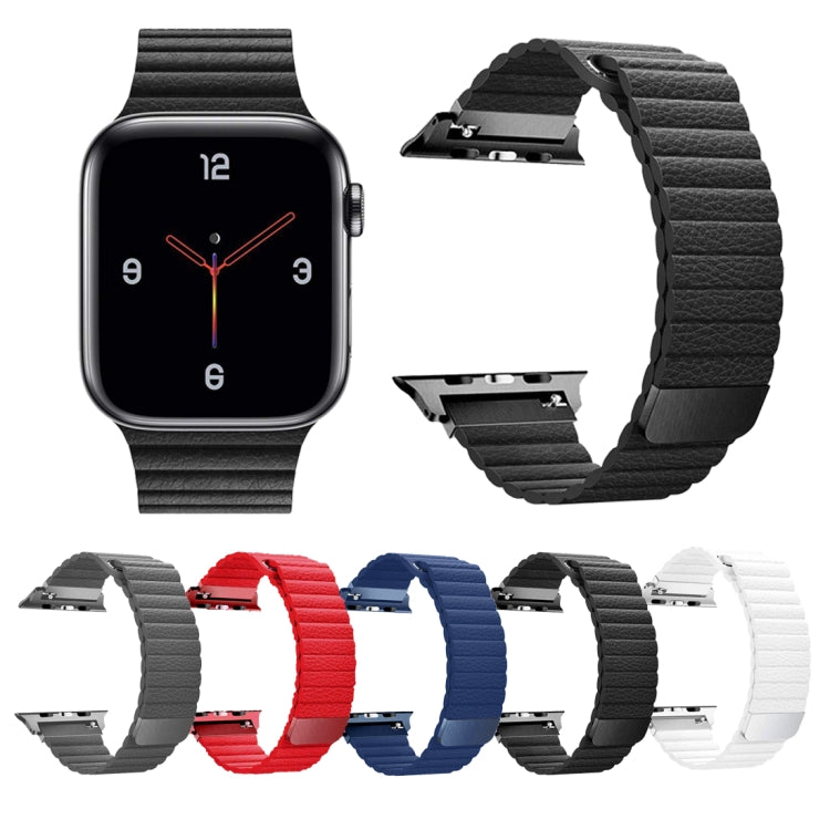Universal Leather Magnetic Band for Apple Watch Series 7 41mm / 6 & SE & 5 & 4 40mm / 3 & 2 & 1 38mm(black) by bashfashion