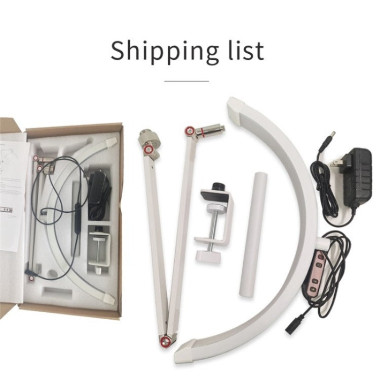 HD-M3X For Eyelash Extensions / Tattoo / Nail Art Lighting Lamp 16 inch Clip-on Half Moon Desk Lamp(UK Plug) by bashfashion