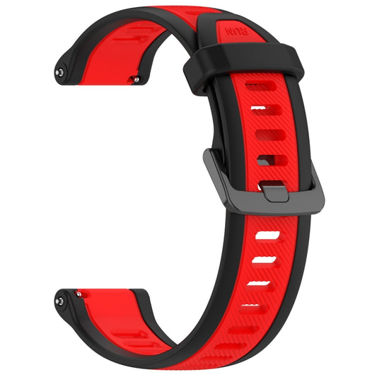 For Garmin Venu 20mm Two Color Textured Silicone Watch Band(Red+Black) by bashfashion