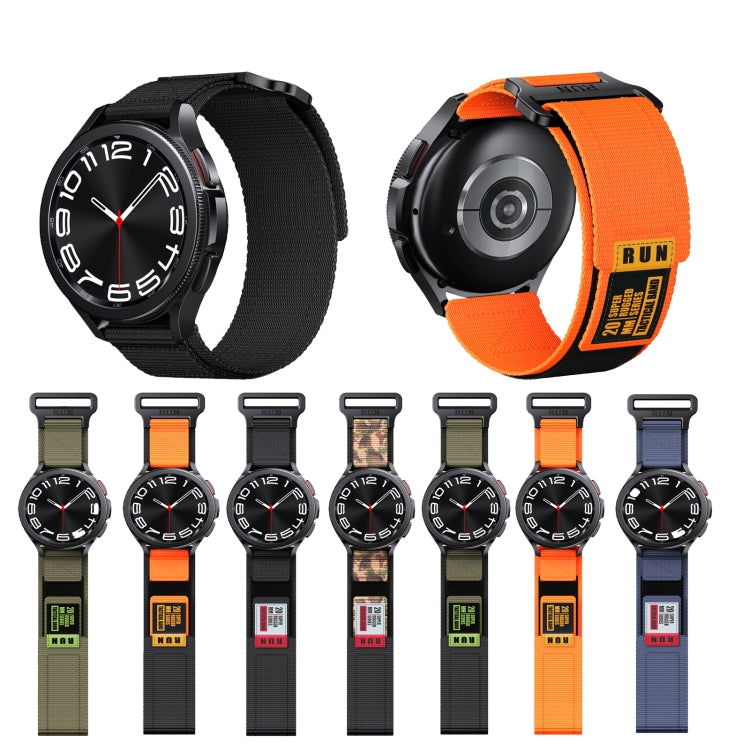 22mm Two Color Nylon Canvas Hook And Loop Fastener Watch Band(Black+Red) by bashfashion