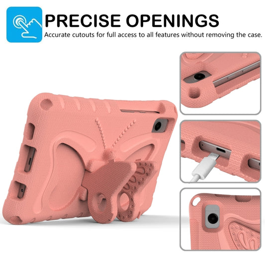 For Samsung Galaxy Tab A7 Lite T220 Butterfly Bracket EVA Shockproof Tablet Case(Pink Orange) by bashfashion