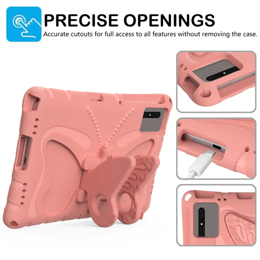 For Samsung Galaxy Tab S8 11 X700N Butterfly Bracket EVA Shockproof Tablet Case(Pink Orange) by bashfashion