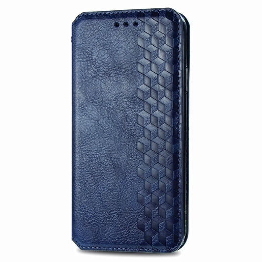 For Infinix Hot 30i Cubic Grid Pressed Magnetic Leather Phone Case(Blue) by bashfashion