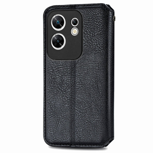 For Infinix Zero 30 4G Cubic Grid Pressed Magnetic Leather Phone Case(Black) by bashfashion