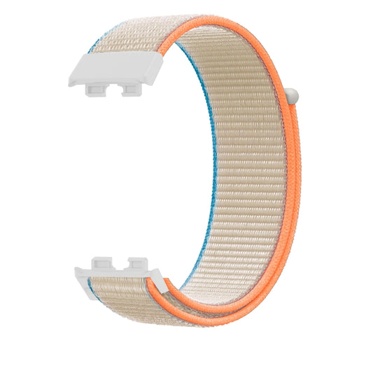 For Huawei Watch Band 9 / 9 NFC Nylon Loop Hook and Loop Fastener Watch Band(Milky White) by bashfashion