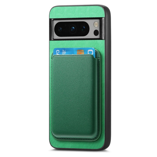 For Google Pixel 7a Retro Magsafe Card Bag PU Back Cover Phone Case(Green) by bashfashion