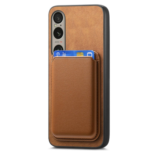 For Sony Xperia 10 V Retro Magsafe Card Bag PU Back Cover Phone Case(Brown) by bashfashion