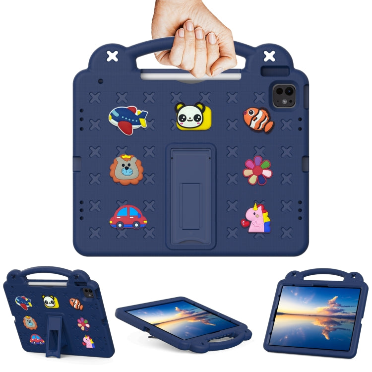 For iPad Pro 12.9 2022 / 2021 Handle Kickstand Children EVA Shockproof Tablet Case(Navy Blue) by bashfashion