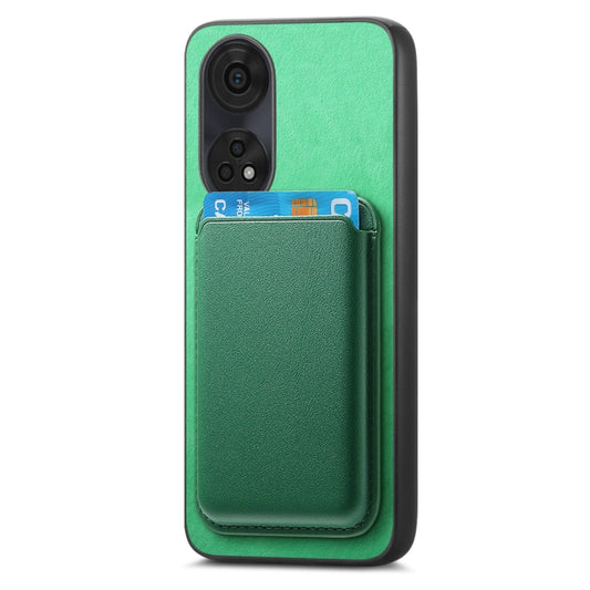 For OPPO Find X7 Ultra 5G Retro Magsafe Card Bag PU Back Cover Phone Case(Green) by bashfashion