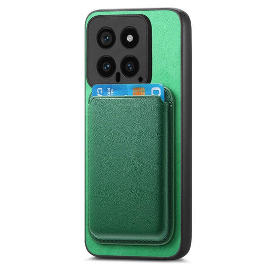 For Xiaomi Redmi Note 13 5G Retro Magsafe Card Bag PU Back Cover Phone Case(Green) by bashfashion