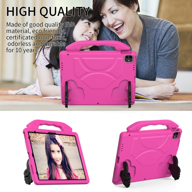 For iPad Pro 12.9 2022 / 2021 / 2020 Children EVA Shockproof Tablet Case with Thumb Bracket(RoseRed) by bashfashion