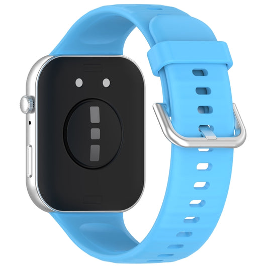 For Huawei Watch Fit3 Silicone Soft Watch Band + Clear Watch Protective Case Set(Sky Blue) by bashfashion