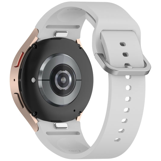 For Samsung Galaxy Watch FE 40mm Solid Color Colorful Buckle Quick Release Silicone Watch Band(Light Gray) by bashfashion
