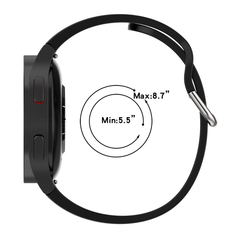 For Samsung Galaxy Watch 7 40 / 44mm Two Color Stripe Silicone Watch Band(Black Red) by bashfashion