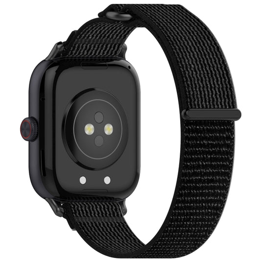 For vivo Watch GT Loop Nylon Hook and Loop Fastener Watch Band(Black Gray) by bashfashion