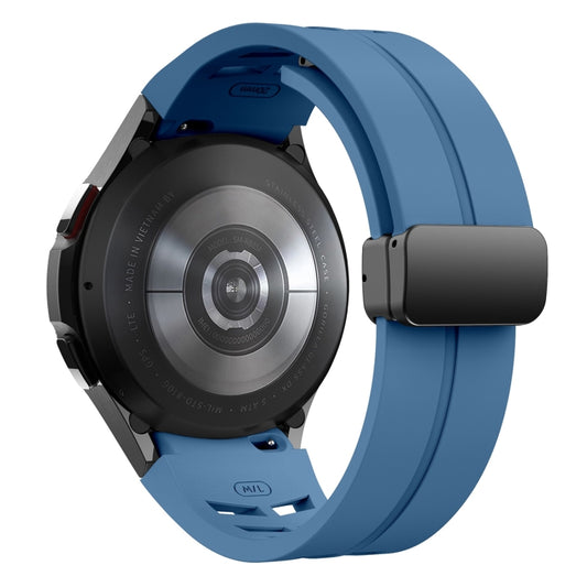 Fof Samsung Galaxy Watch FE 40mm Richard Magnetic Folding Black Buckle Silicone Watch Band(Blue) by bashfashion