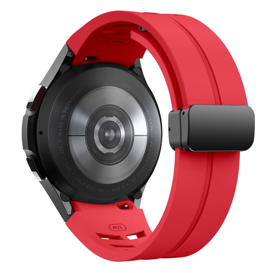 For Sansung Galaxy Watch 5 Pro Golf Edition Richard Magnetic Folding Black Buckle Silicone Watch Band(Red) by bashfashion