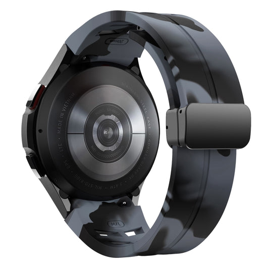 For Sansung Galaxy Watch 5 Pro Golf Edition Richard Magnetic Folding Black Buckle Silicone Watch Band(Black Gray Camouflage) by bashfashion