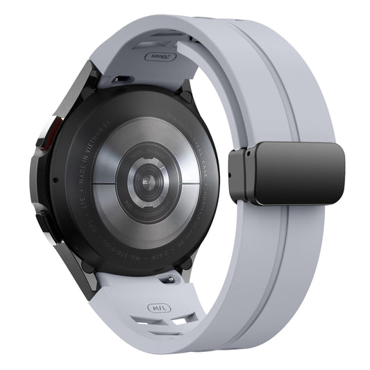 Fou Samsung Galaxy Watch 4 40 / 44mm Richard Magnetic Folding Black Buckle Silicone Watch Band(Light Gray) by bashfashion