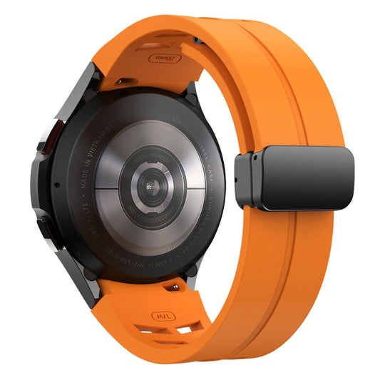 Fou Samsung Galaxy Watch 4 40 / 44mm Richard Magnetic Folding Black Buckle Silicone Watch Band(Orange) by bashfashion
