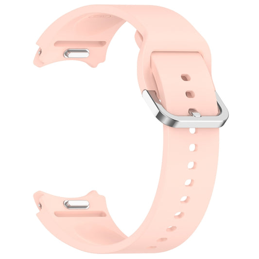 For Samsung Galaxy Watch 5 44mm Solid Color Silver Buckle Quick Release Silicone Watch Band(Pink) by bashfashion