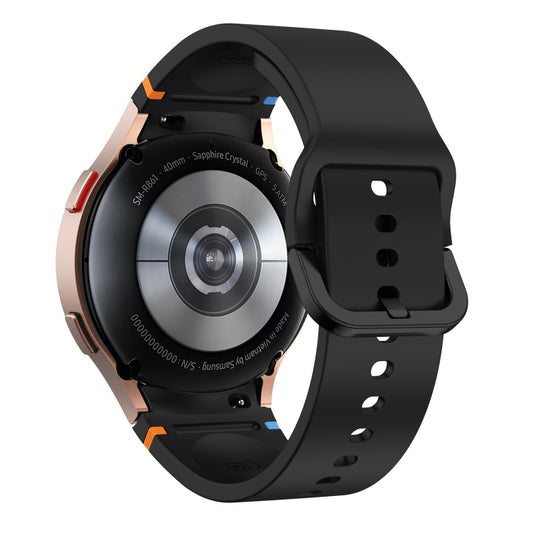 Fou Samsung Galaxy Watch 4 40 / 44mm Flat Sewing Design Silicone Watch Band(Black) by bashfashion