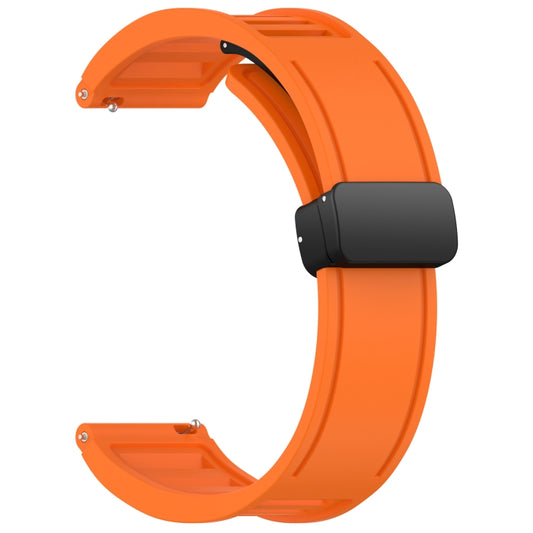 For Garmin Forerunner 255 Music 22mm Foldable Magnetic Buckle Silicone Watch Band(Orange) by bashfashion