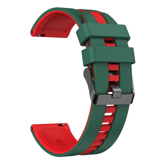 For GarminMove Trend 20mm Two Color Sports Silicone Watch Band(Green+Red) by bashfashion